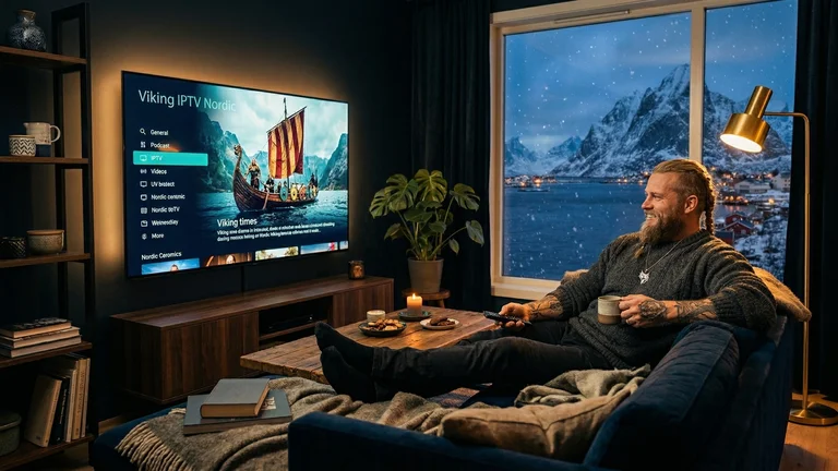 Viking IPTV Nordic — man watching TV